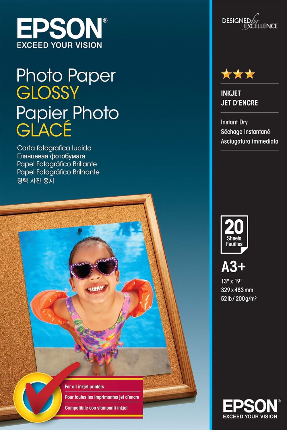 A3+ 200gsm Epson Glossy Paper 20 sheets