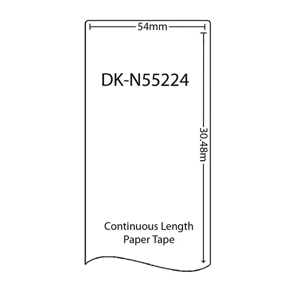 DKN55224 Brother 54mm Non-Adhesive Continuous Paper Roll