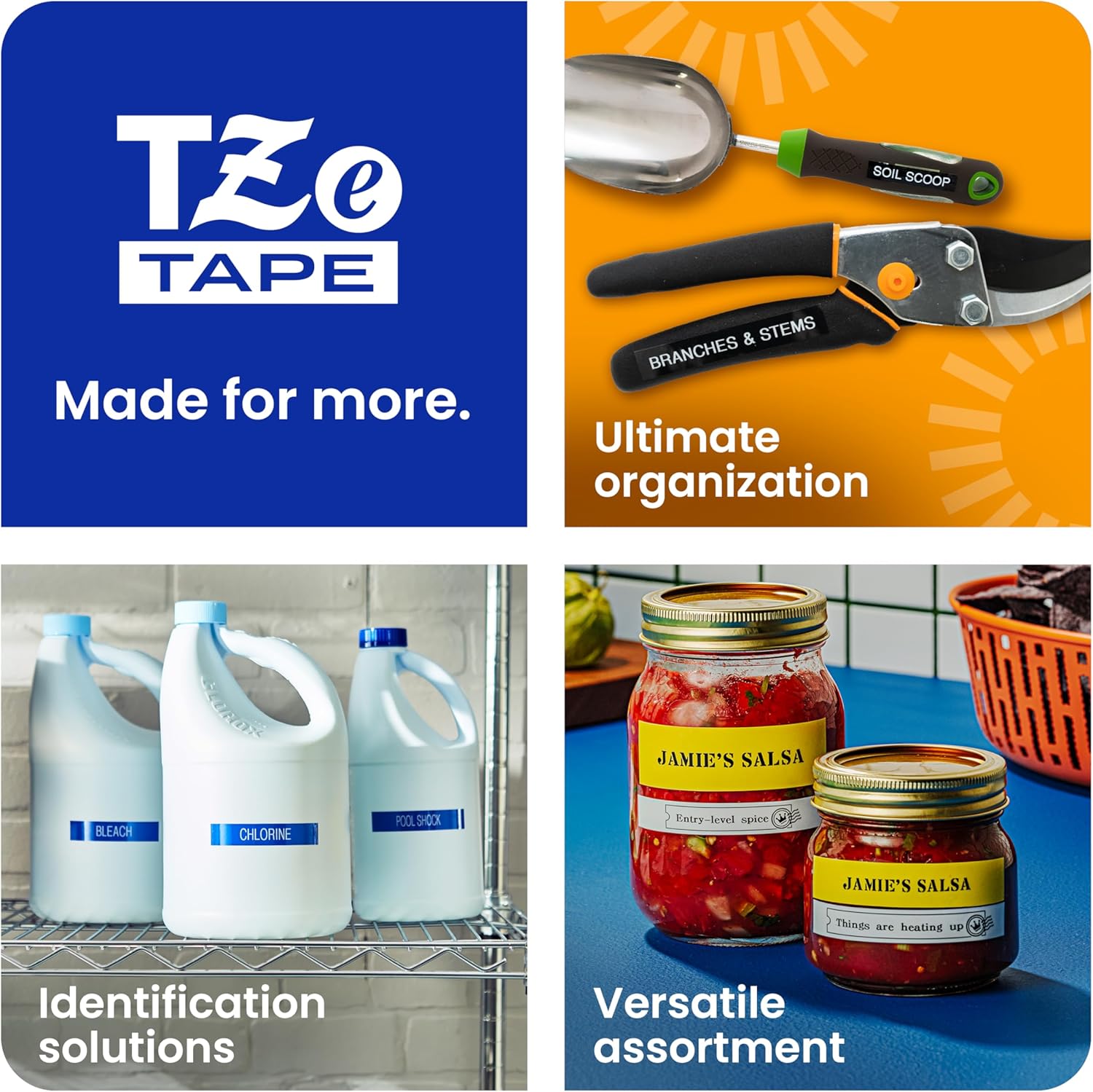 TZe-325 Brother 9mm x 8m White on Black Adhesive Laminated Tape
