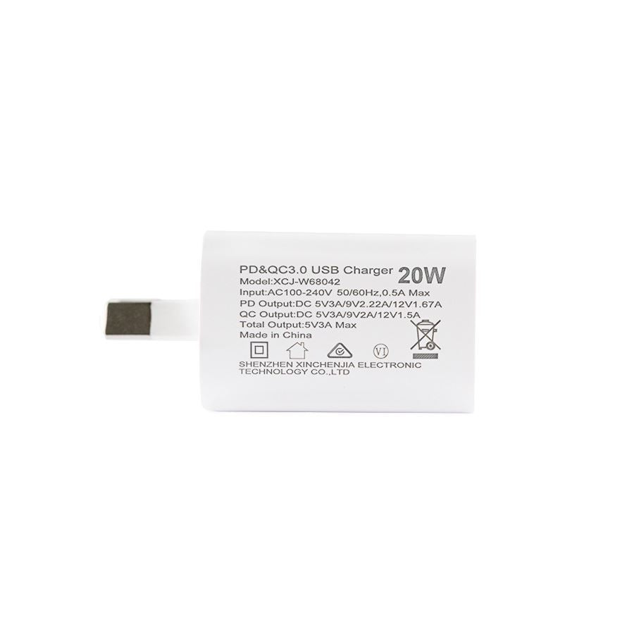 20W USB-C + USB-A Compact Wall Charger