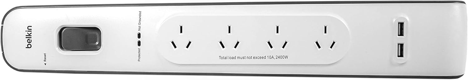 Belkin Surge Protector 4-Way 2m Cord with USB Charging