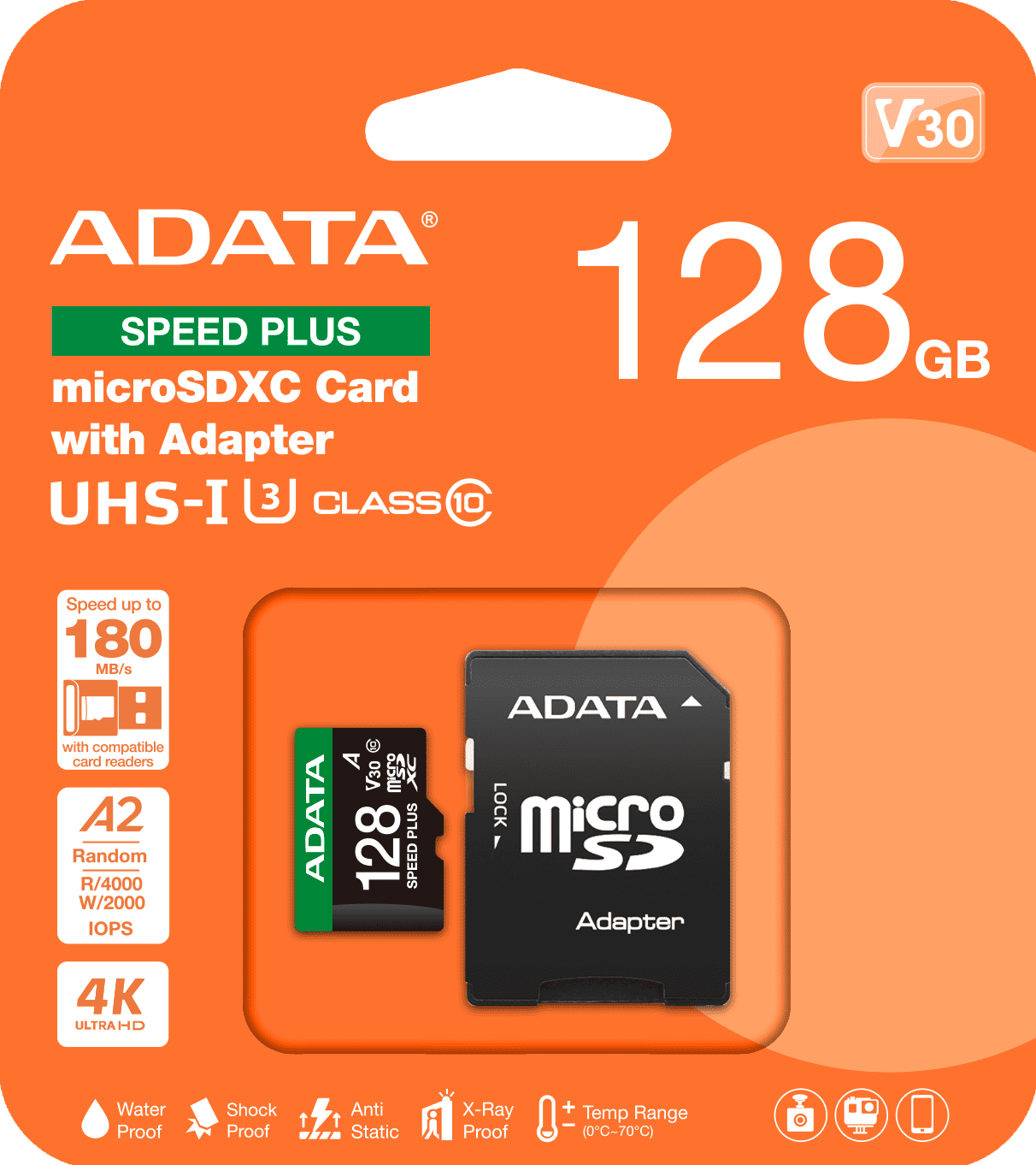 ADATA Speed Plus microSDXC Card with Adapter - 128GB