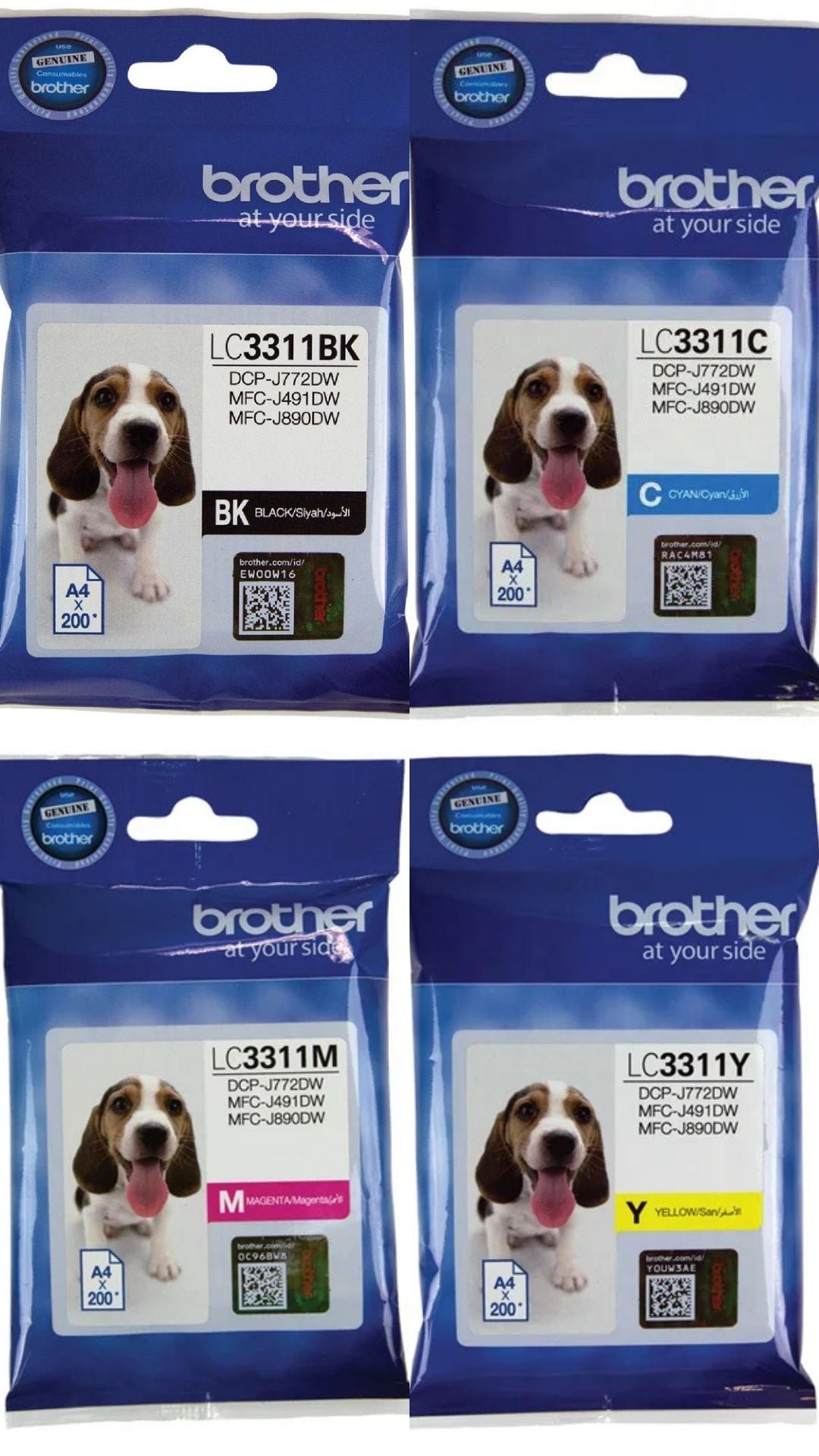 LC3311 Brother Set of 4 (Bk/C/M/Y)