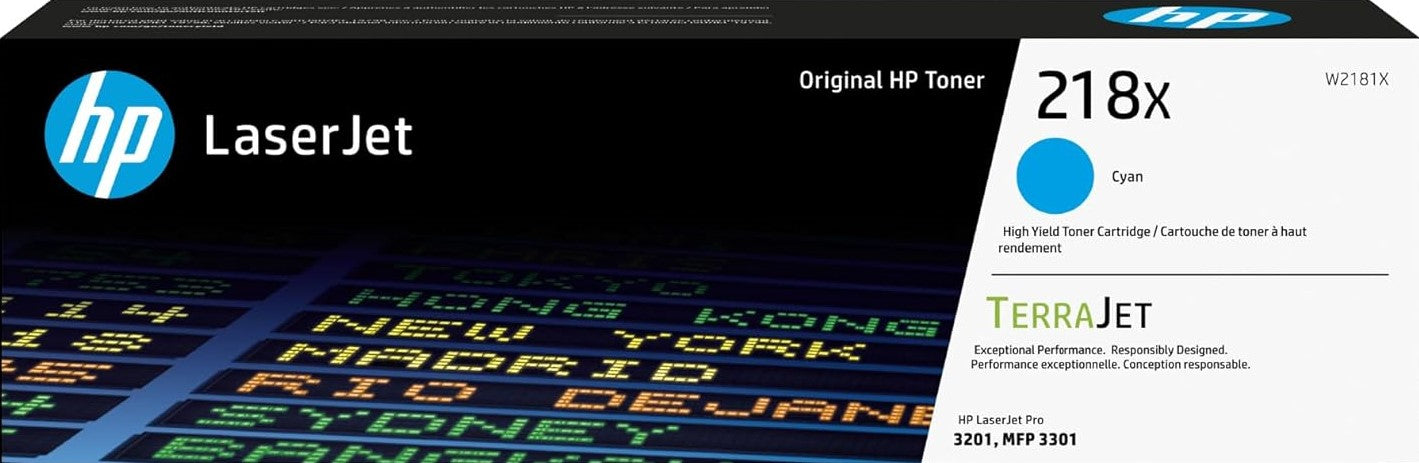 Genuine 218X HP High Yield Cyan Toner Cartridge (W2181X)