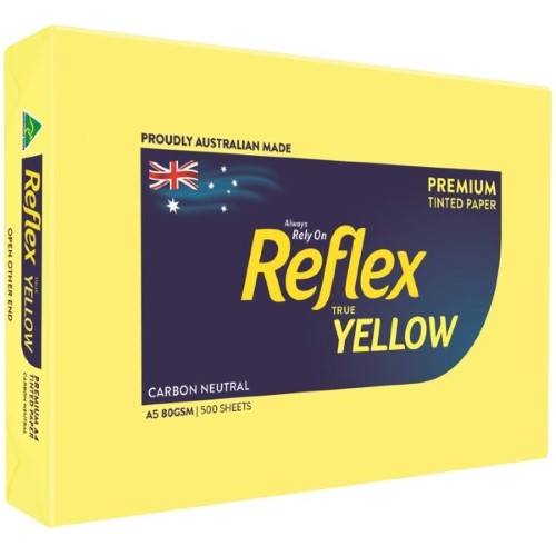 A5 80gsm Yellow Reflex Undertones paper 500 sheets