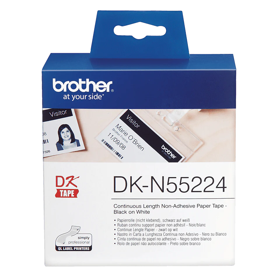 DKN55224 Brother 54mm Non-Adhesive Continuous Paper Roll