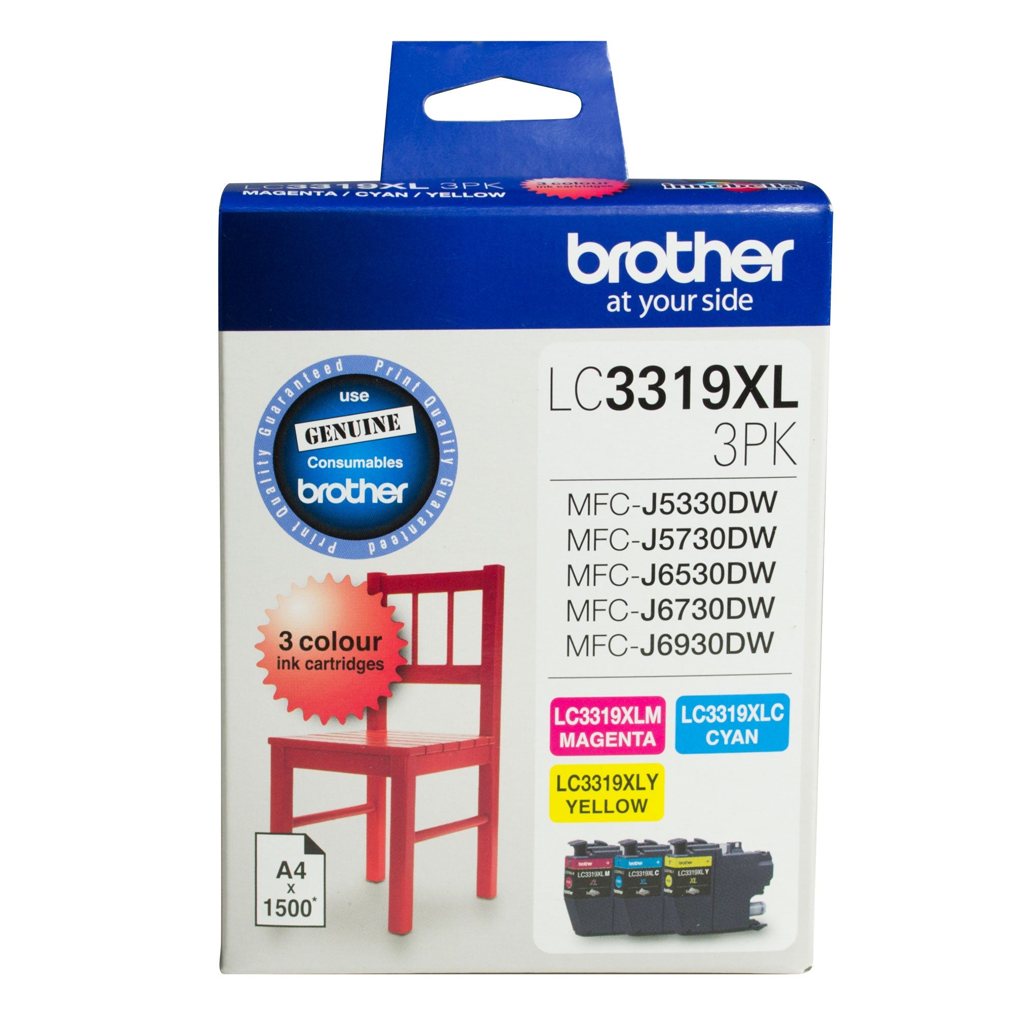 LC3319XL Brother High Capacity 3 Colours Cartridge Pack
