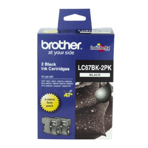 LC67BK2 Brother Black Twin Cartridge Set