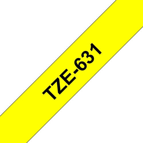 TZe-631 Compatible P-Touch 12mm Tape Black on Yellow for Brother