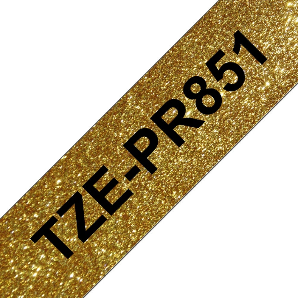 TZe-PR851 Brother 24mm x 4m Gold on Premium Gold Adhesive Laminated Tape