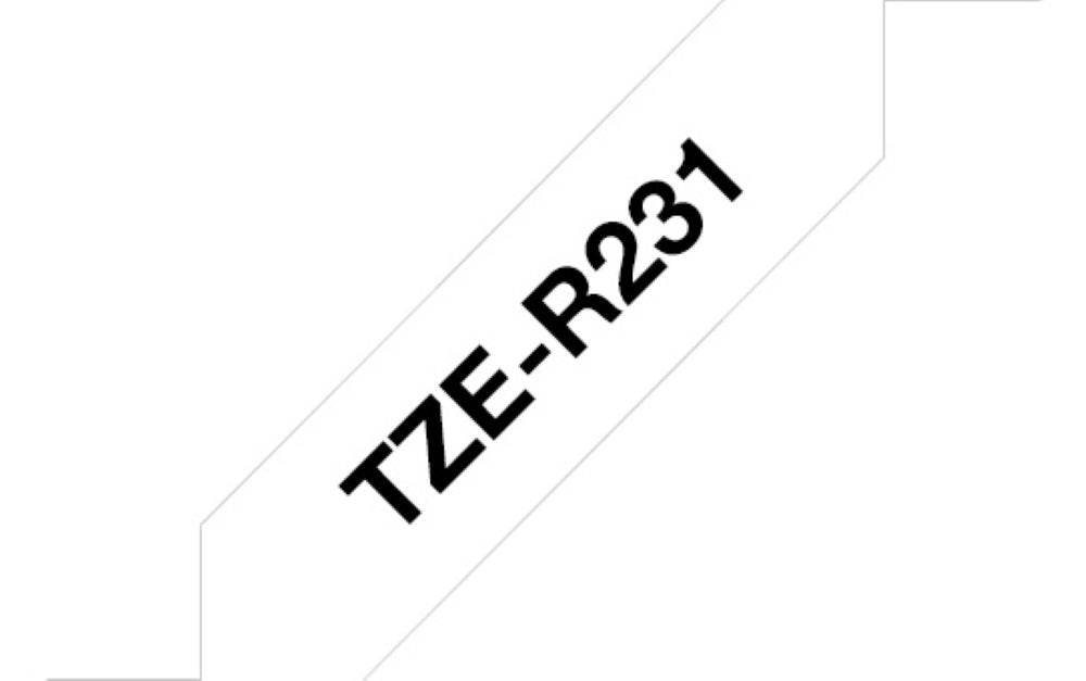 TZe-R231 12mm x 4m Black on White Ribbon