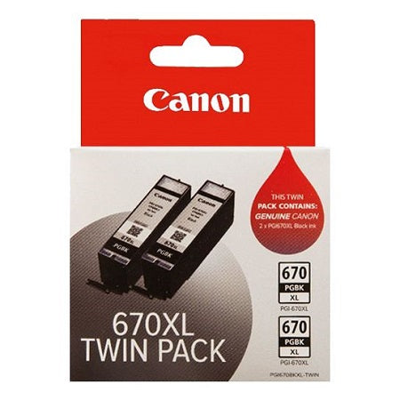 PGI-670XLBK Canon Hi Capacity Twin Pack Pigment Black Ink