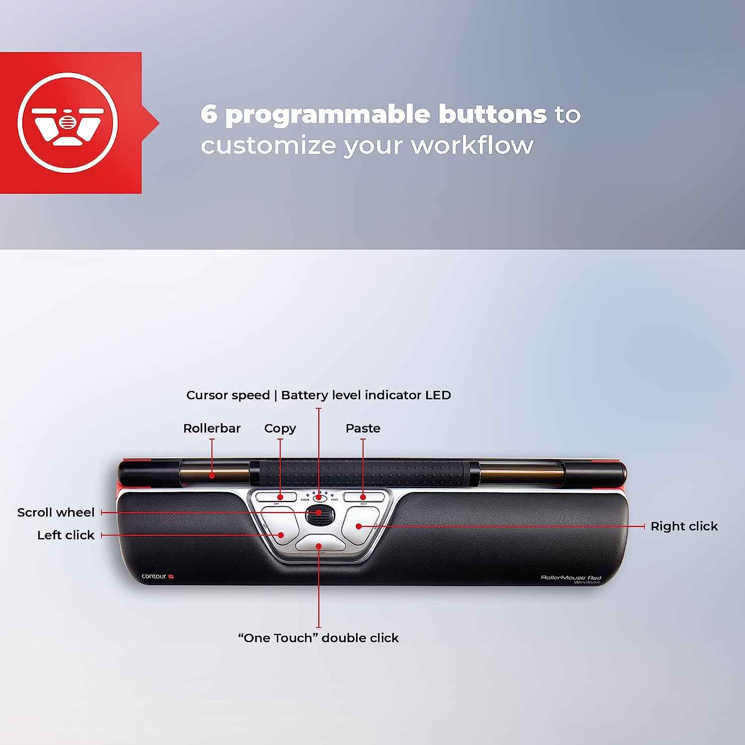 Contour Roller Mouse Red