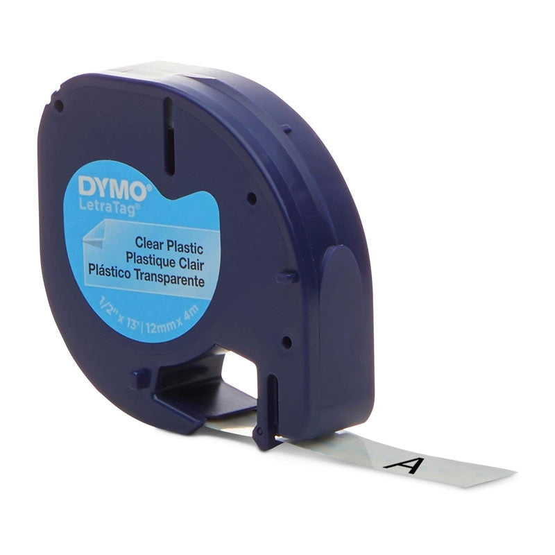 16952 Dymo 12mm LetraTag Plastic Tape Clear
