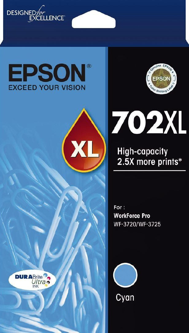 Epson 702XL High Capacity Cyan Ink Cartridge