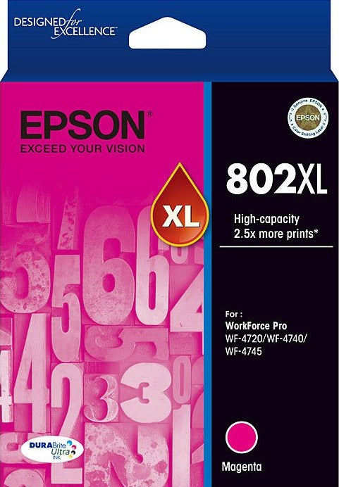 Epson 802XL High Capacity Magenta Ink Cartridge