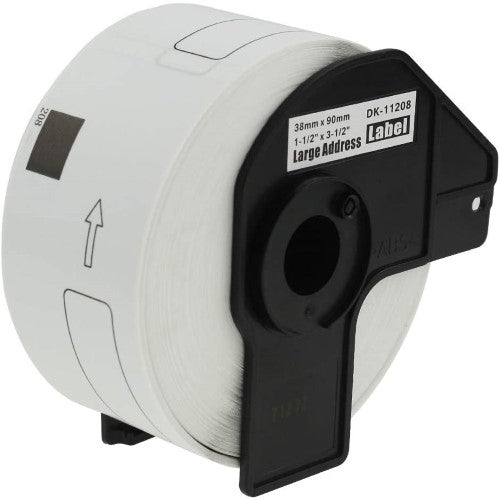 DK11208 Compatible 38mm x 90mm 400 per roll Large Address Labels for Brother