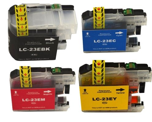 LC23E Compatible Set of 4 (Bk/C/M/Y) for Brother