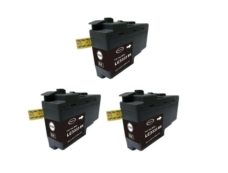 LC3333BK Compatible High Yield Brother Black Triple Set