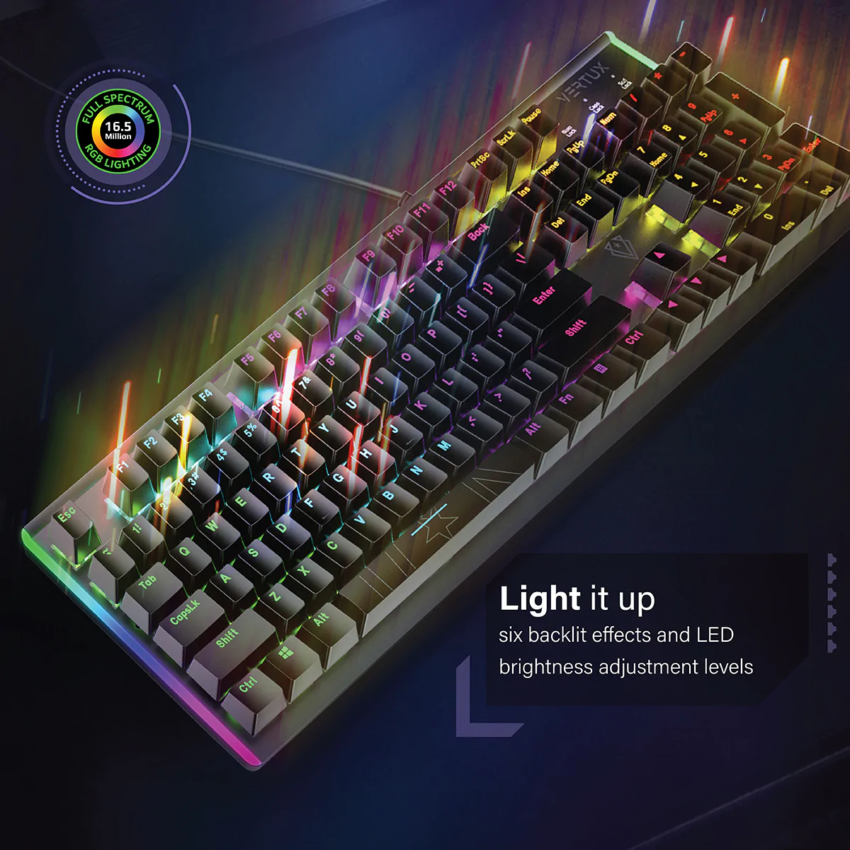 VERTUX High Performance Wired Mechanical Gaming Keyboard