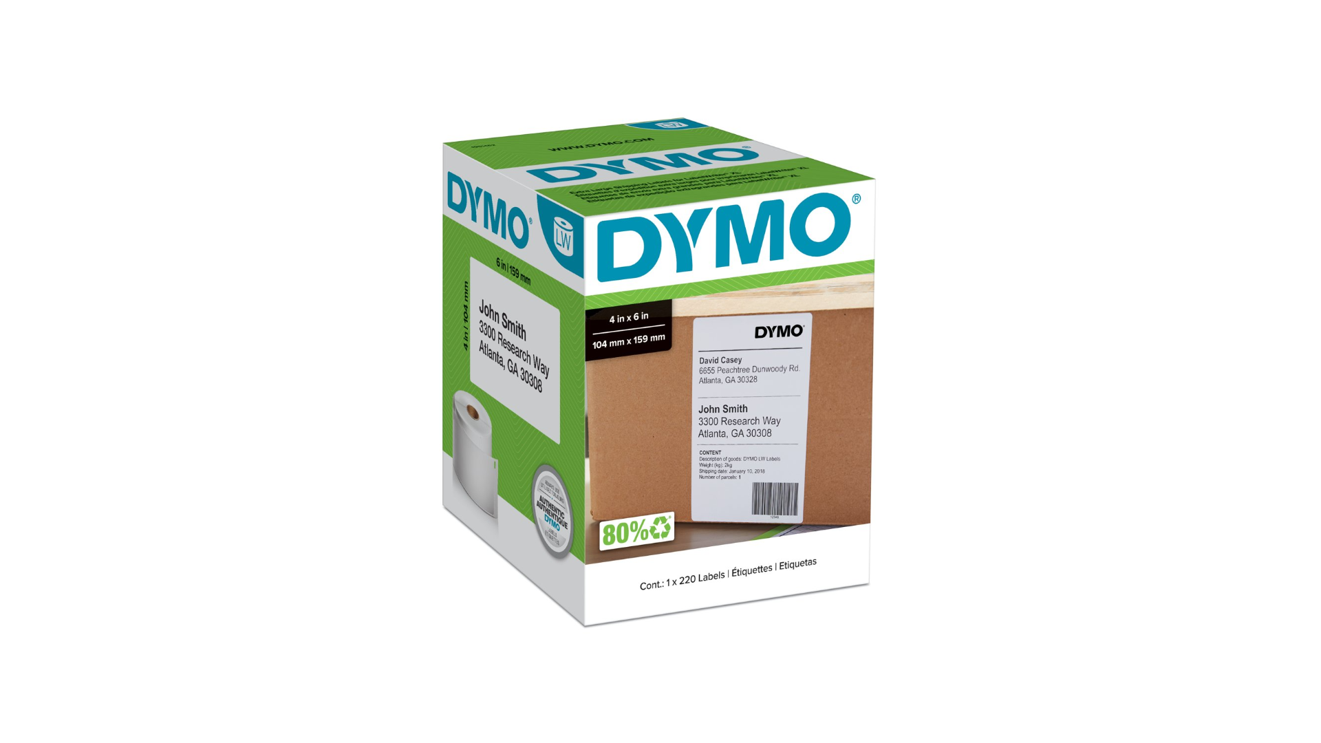 TechWarehouse 2128307 Dymo LW 104mm x 159mm XL Shipping Label Dymo