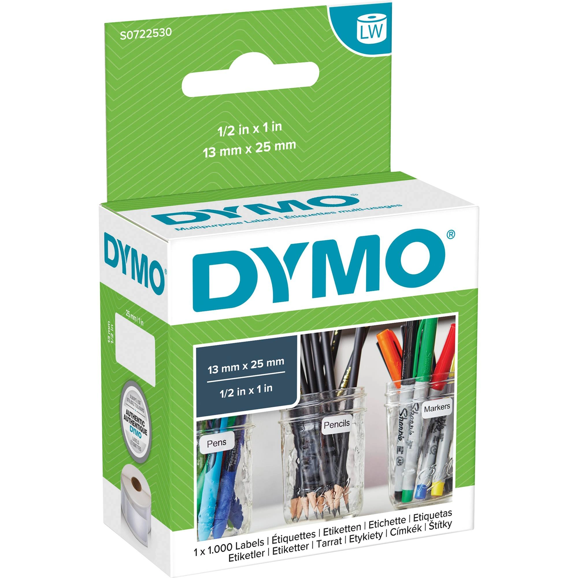 S0722530 Dymo LW 25mm x 13mm 1000 labels per Roll (11353)