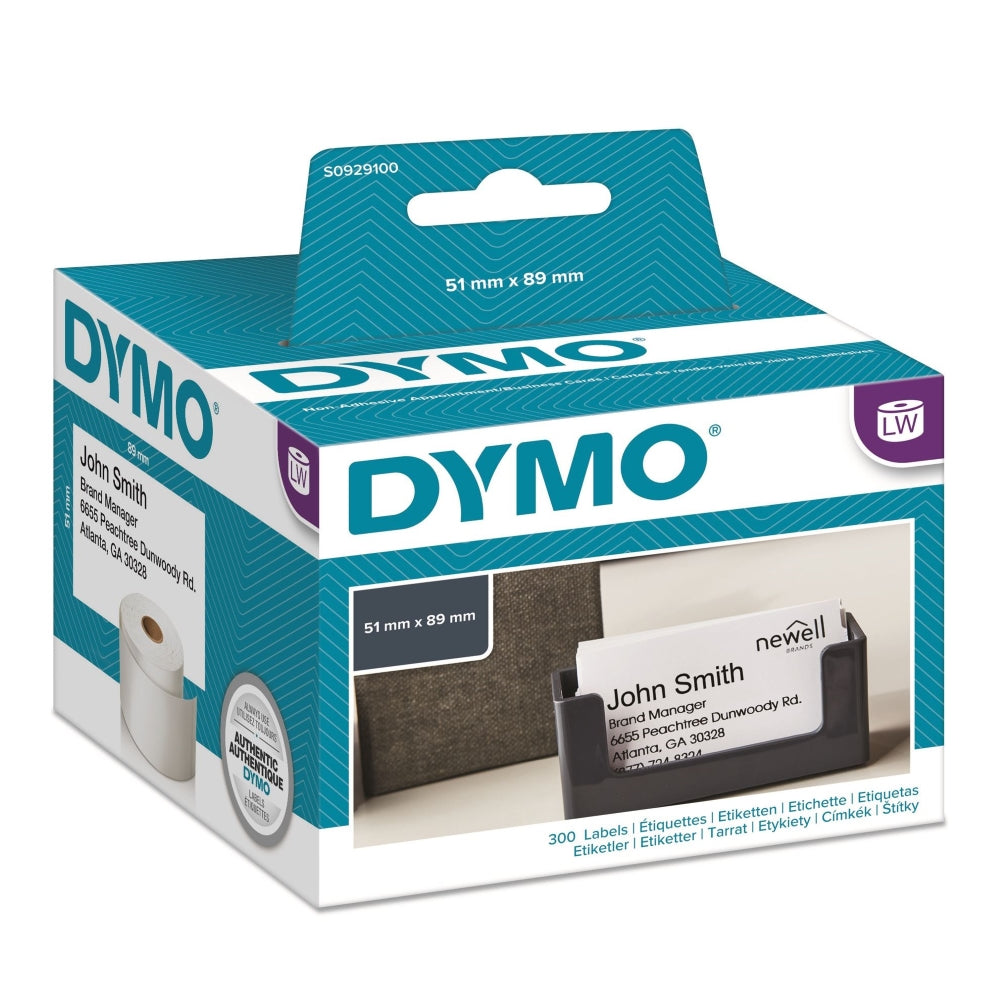S0929100 Dymo LW 51mm x 89mm Non Adhesive 300 Cards per Roll