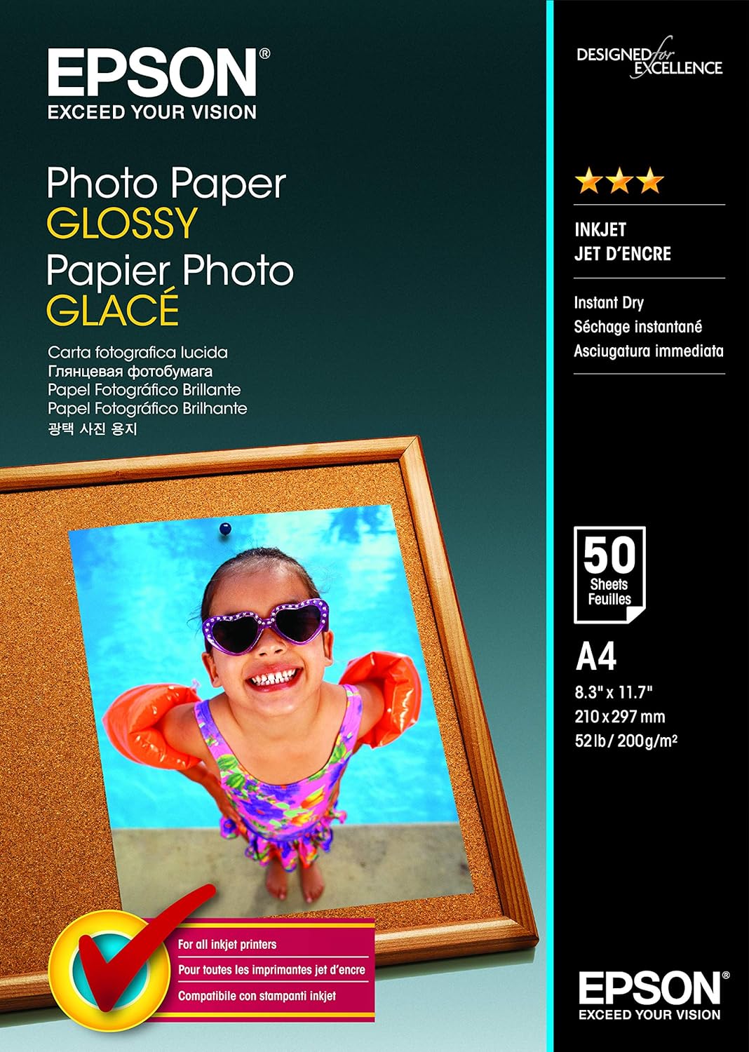 A4 200gsm Epson Glossy Photo Paper 50 sheets