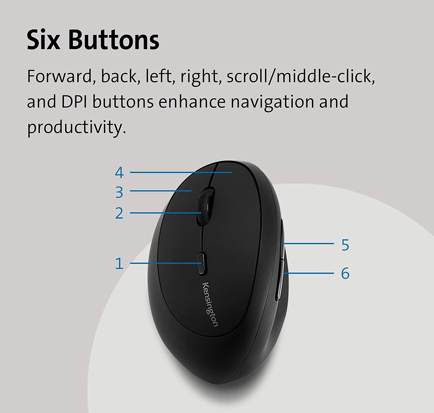 Kensington Pro Fit Left-Handed Ergo Wireless Mouse
