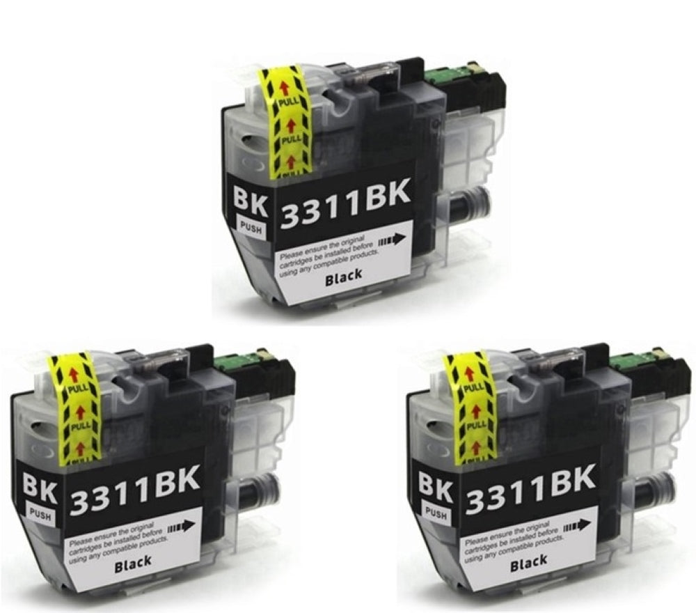 LC3311BK Compatible Brother Black Triple Set