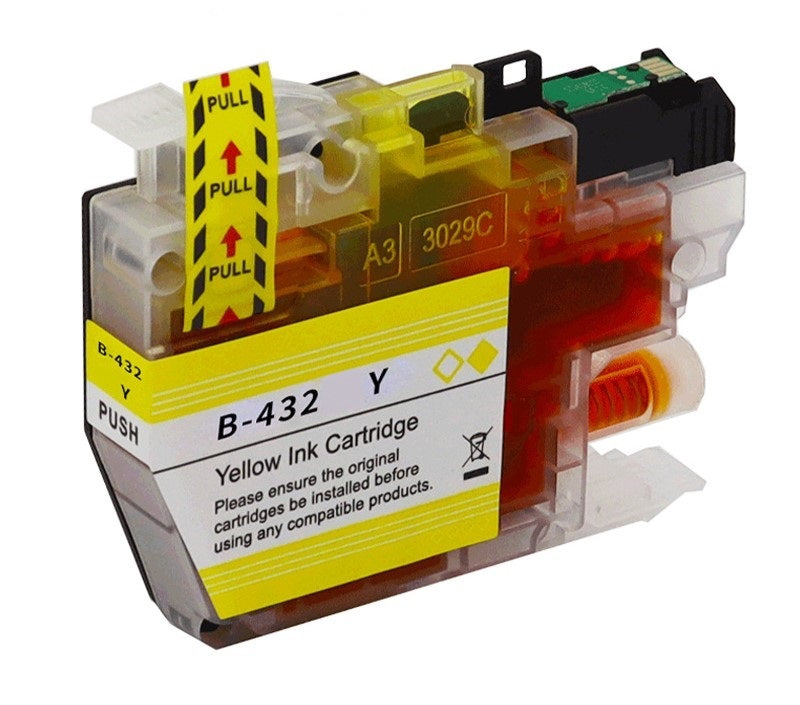 TechWarehouse LC432Y Compatible Yellow Ink Cartridge for Brother Compatible for Brother